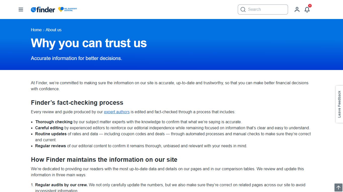 Why you can trust us | Finder